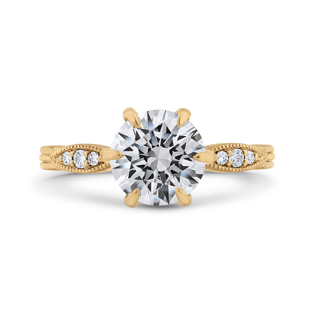 Diamond Engagement Ring in 14K Yellow Gold (Semi-Mount)