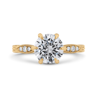 Diamond Engagement Ring in 14K Yellow Gold (Semi-Mount)