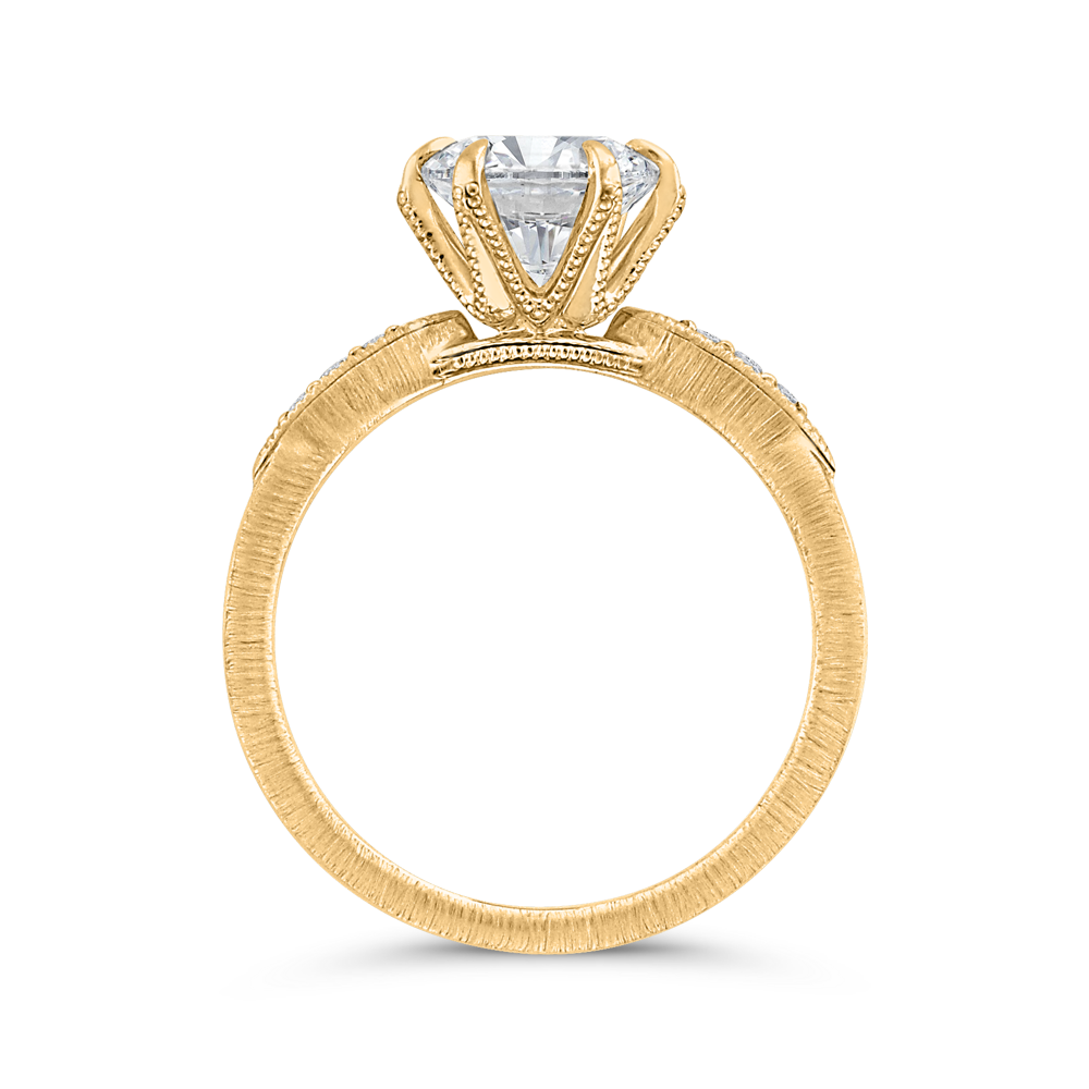 Diamond Engagement Ring in 14K Yellow Gold (Semi-Mount)