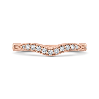 Round Diamond Wedding Band in 14K Rose Gold