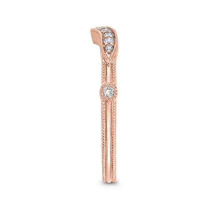 Round Diamond Wedding Band in 14K Rose Gold