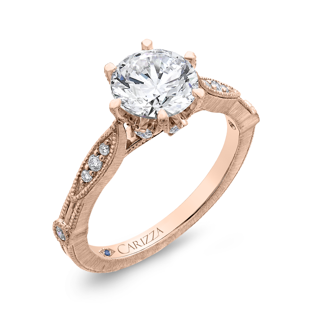 Diamond Engagement Ring in 14K Rose Gold (Semi-Mount)