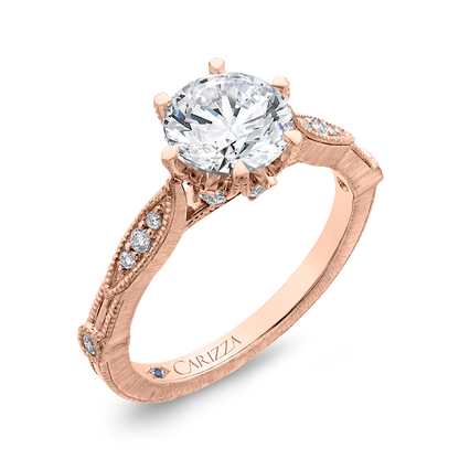 Diamond Engagement Ring in 14K Rose Gold (Semi-Mount)