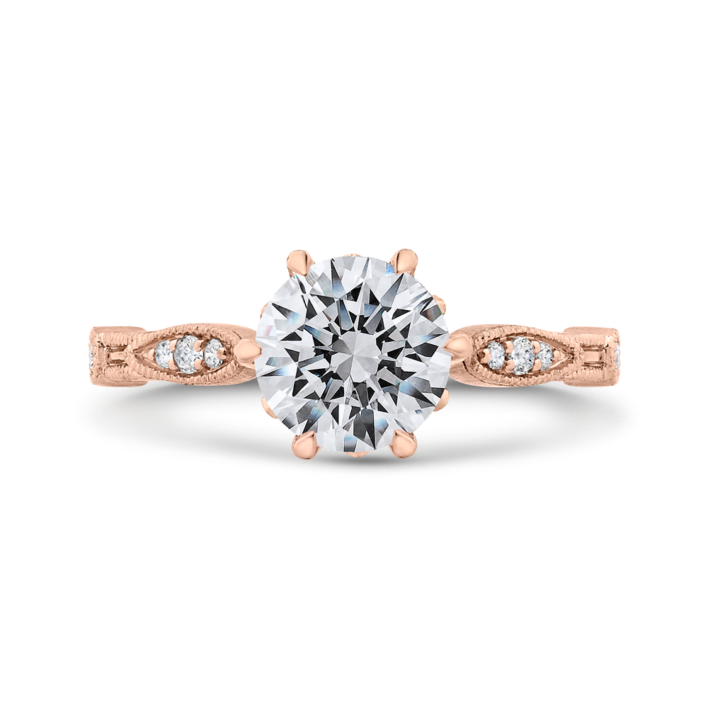 Diamond Engagement Ring in 14K Rose Gold (Semi-Mount)