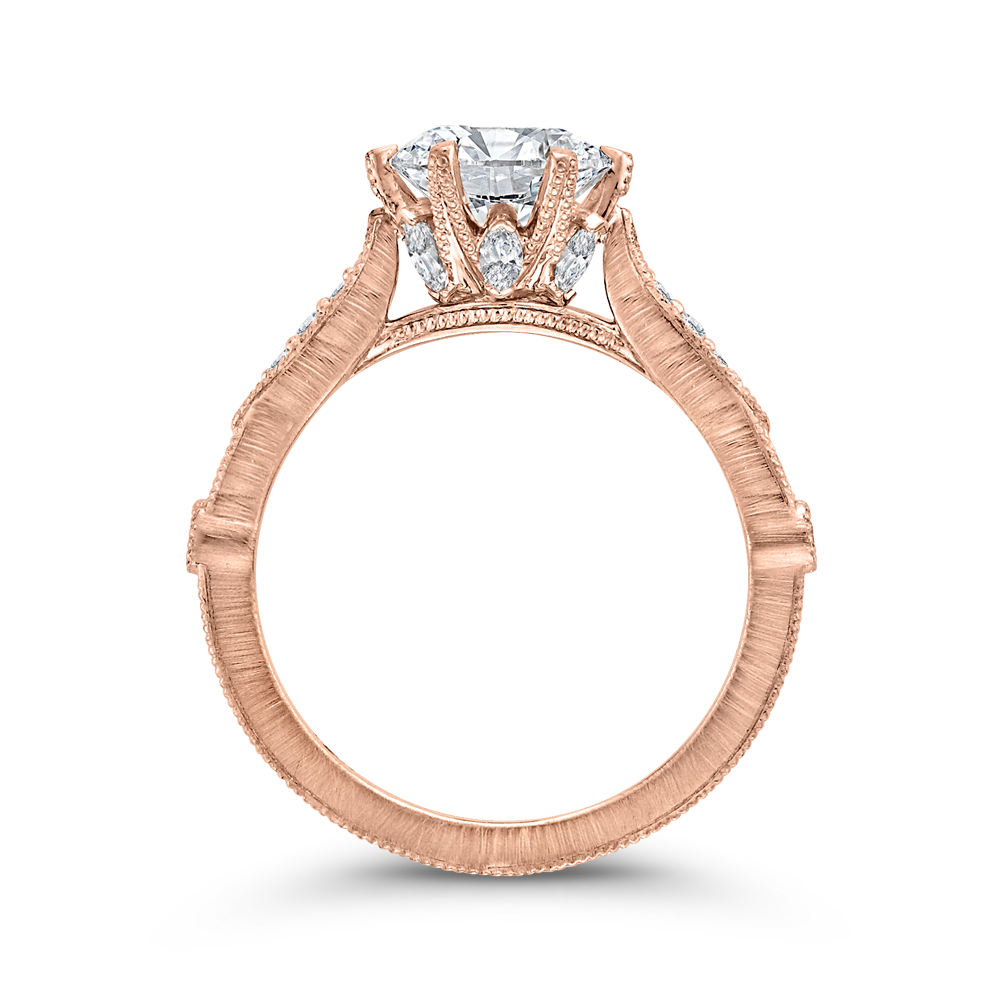 Diamond Engagement Ring in 14K Rose Gold (Semi-Mount)