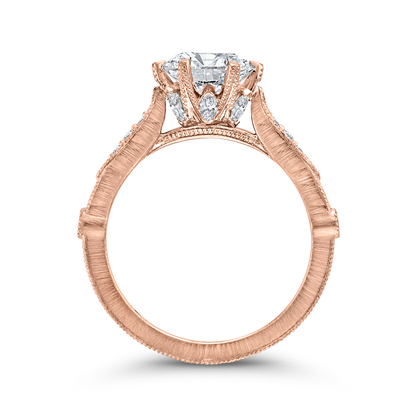 Diamond Engagement Ring in 14K Rose Gold (Semi-Mount)