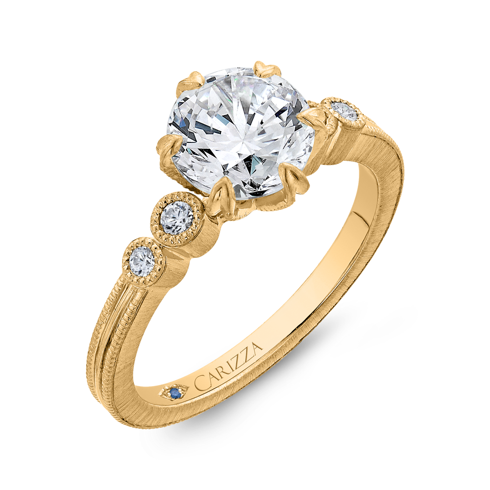 Diamond Engagement Ring in 14K Yellow Gold (Semi-Mount)