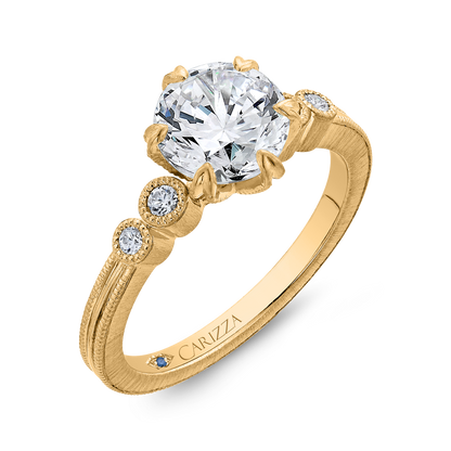 Diamond Engagement Ring in 14K Yellow Gold (Semi-Mount)