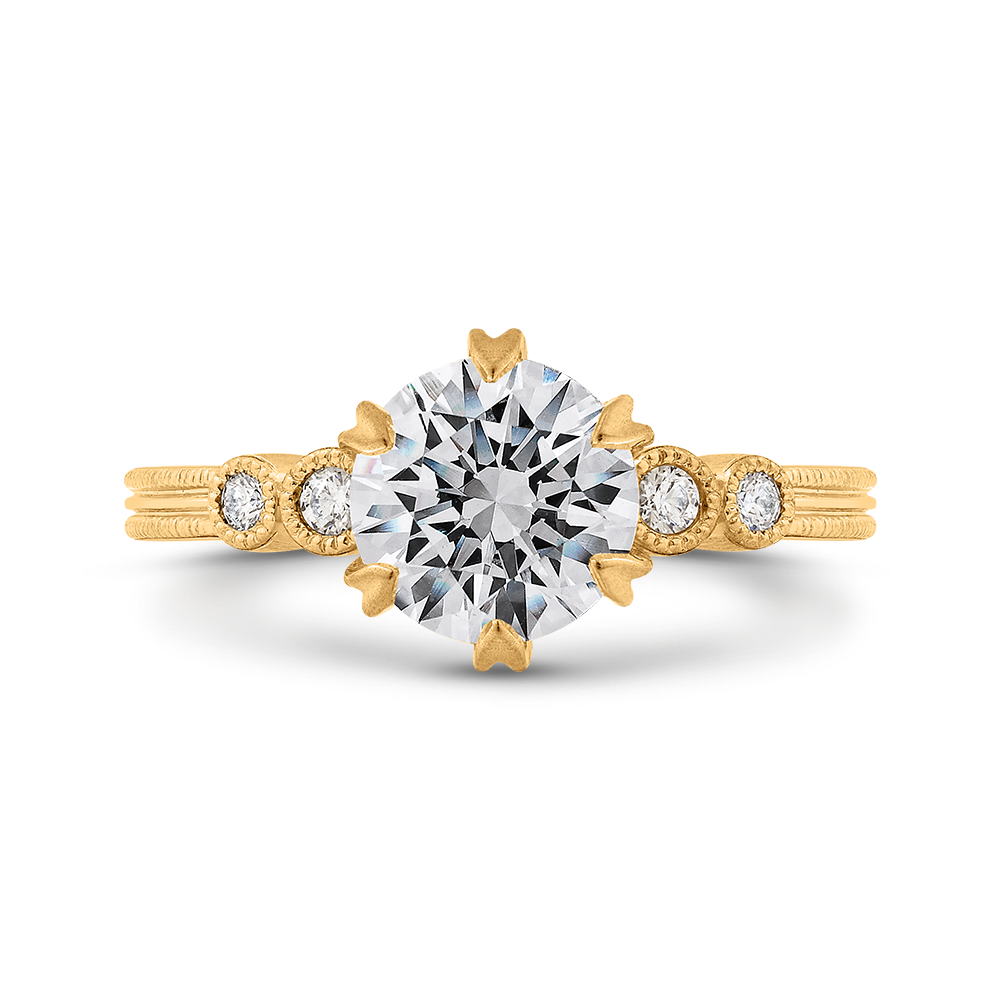 Diamond Engagement Ring in 14K Yellow Gold (Semi-Mount)