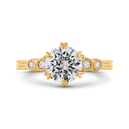 Diamond Engagement Ring in 14K Yellow Gold (Semi-Mount)