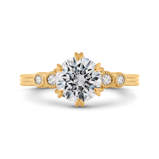 Diamond Engagement Ring in 14K Yellow Gold (Semi-Mount)