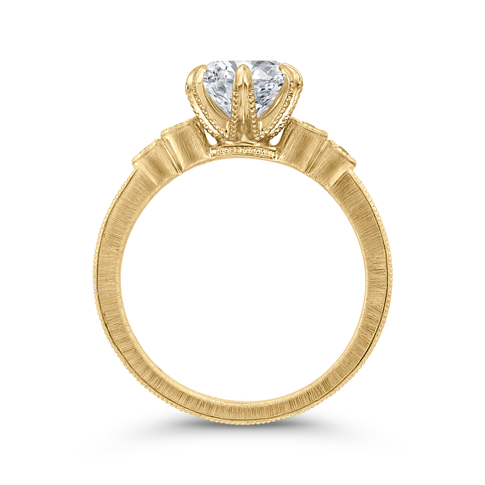 Diamond Engagement Ring in 14K Yellow Gold (Semi-Mount)