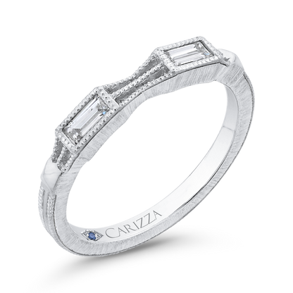Baguette Cut Diamond Wedding Band in 14K White Gold