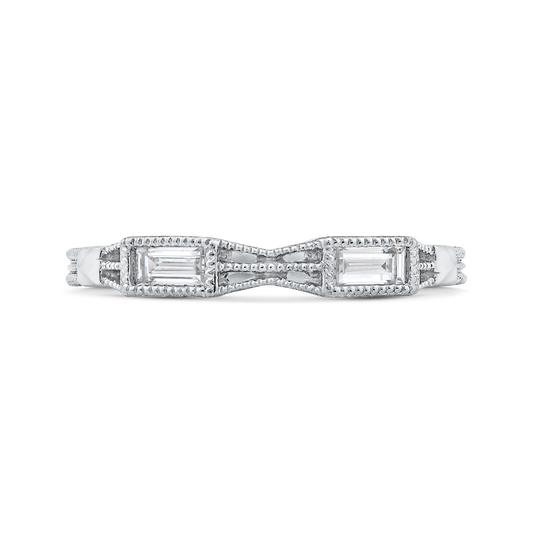 Baguette Cut Diamond Wedding Band in 14K White Gold