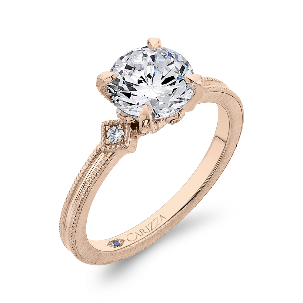 Diamond Engagement Ring in 14K Rose Gold (Semi-Mount)