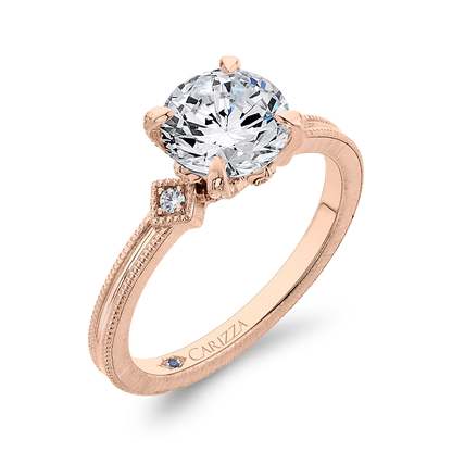 Diamond Engagement Ring in 14K Rose Gold (Semi-Mount)