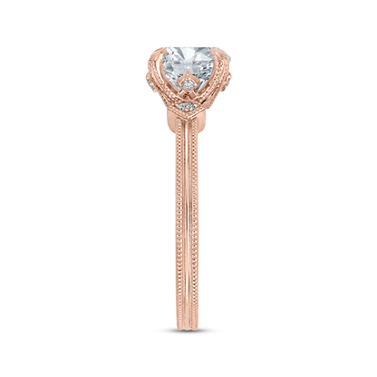 Diamond Engagement Ring in 14K Rose Gold (Semi-Mount)