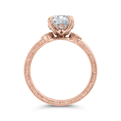 Diamond Engagement Ring in 14K Rose Gold (Semi-Mount)