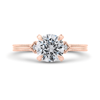 Diamond Engagement Ring in 14K Rose Gold (Semi-Mount)