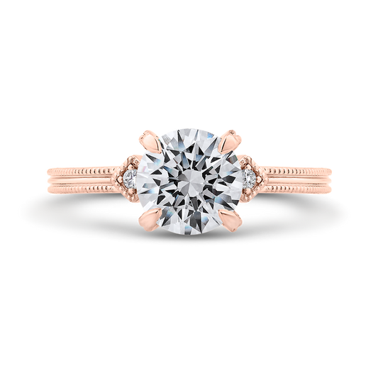 Diamond Engagement Ring in 14K Rose Gold (Semi-Mount)