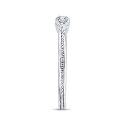 Pear Cut Diamond Wedding Band in 14K White Gold