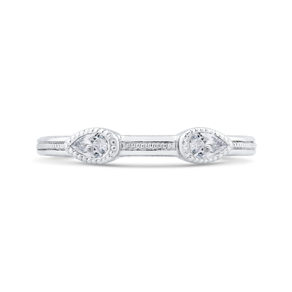 Pear Cut Diamond Wedding Band in 14K White Gold