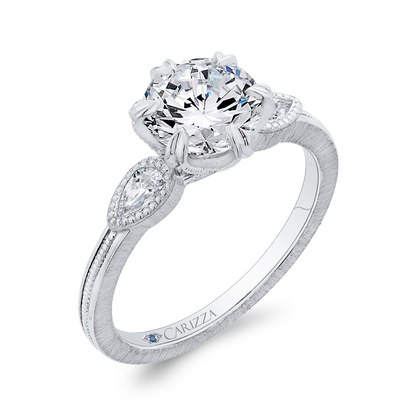 Diamond Engagement Ring in 14K White Gold (Semi-Mount)