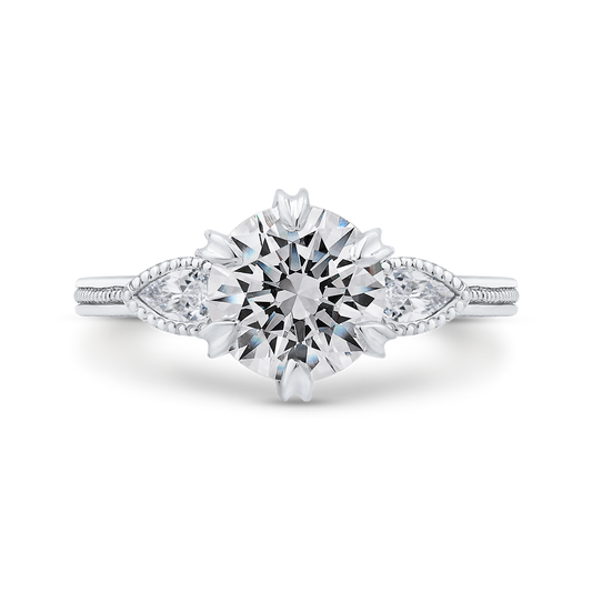 Diamond Engagement Ring in 14K White Gold (Semi-Mount)