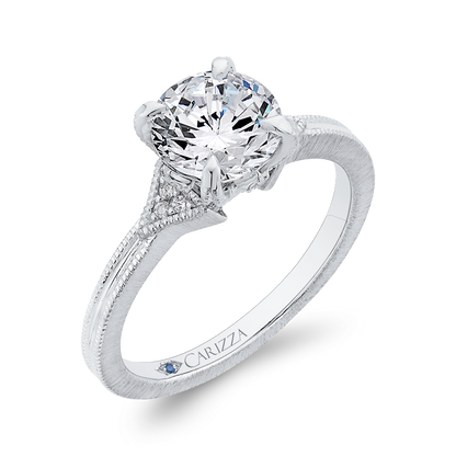 Diamond Engagement Ring in 14K White Gold (Semi-Mount)