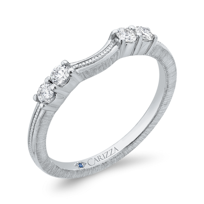 Round Diamond Wedding Band in 14K White Gold