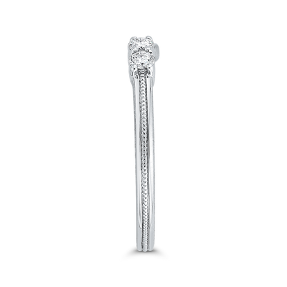 Round Diamond Wedding Band in 14K White Gold