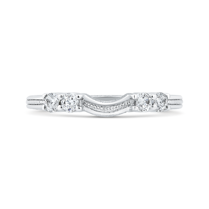 Round Diamond Wedding Band in 14K White Gold
