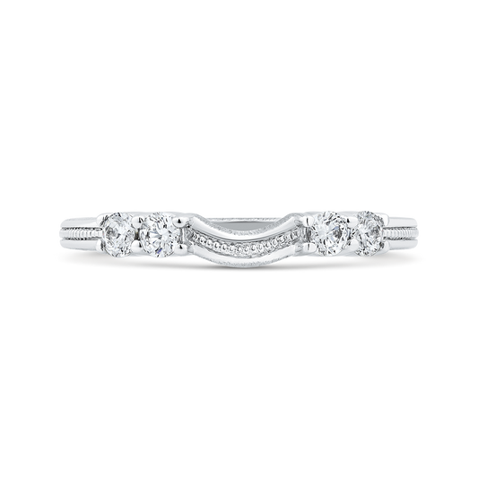 Round Diamond Wedding Band in 14K White Gold