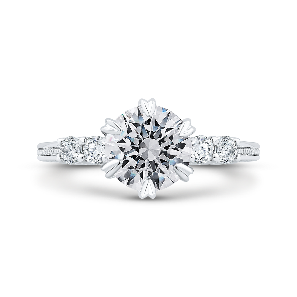 Diamond Engagement Ring in 14K White Gold (Semi-Mount)