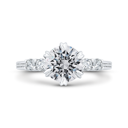 Diamond Engagement Ring in 14K White Gold (Semi-Mount)