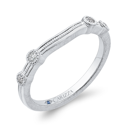 Round Diamond Wedding Band in 14K White Gold