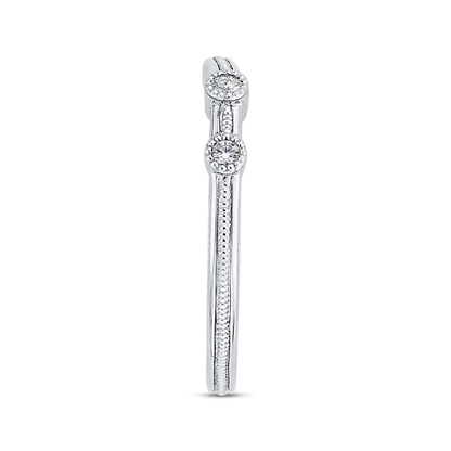 Round Diamond Wedding Band in 14K White Gold