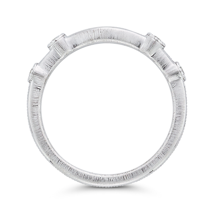 Round Diamond Wedding Band in 14K White Gold