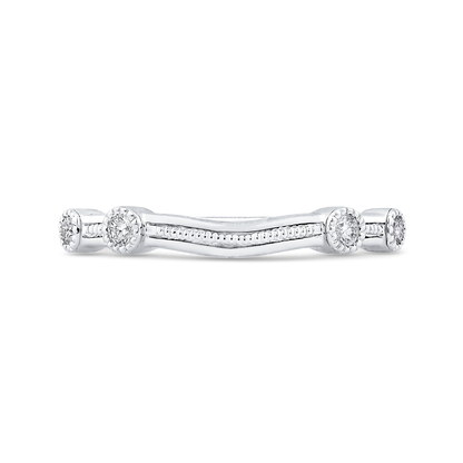 Round Diamond Wedding Band in 14K White Gold