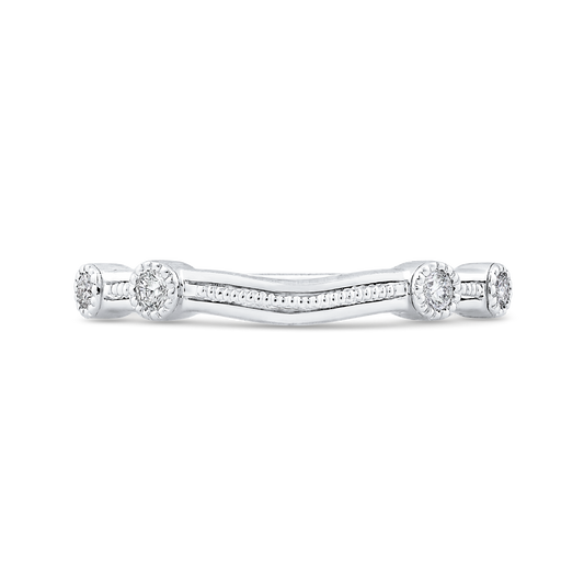 Round Diamond Wedding Band in 14K White Gold