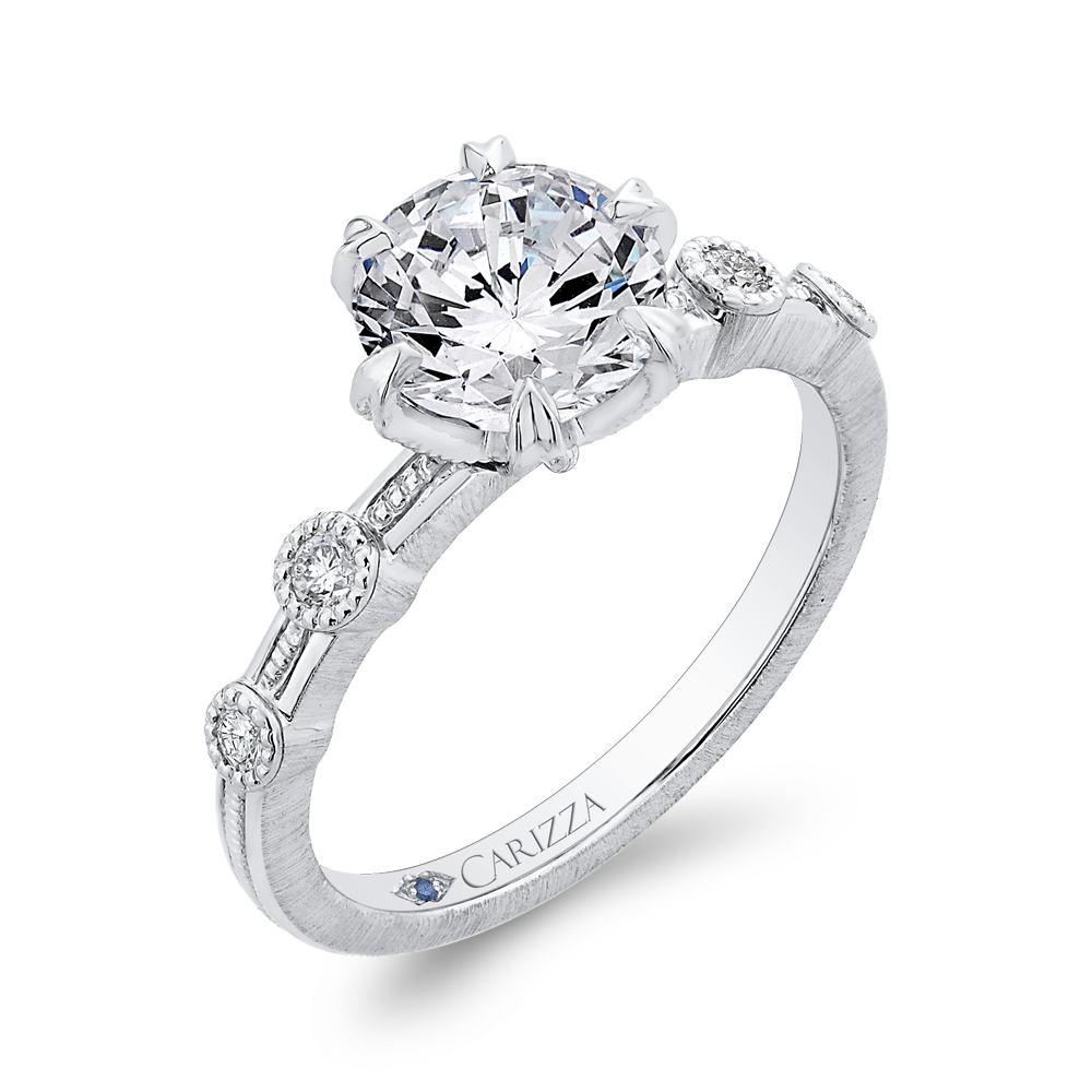 Diamond Engagement Ring in 14K White Gold (Semi-Mount)