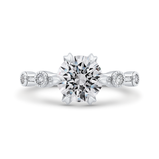 Diamond Engagement Ring in 14K White Gold (Semi-Mount)