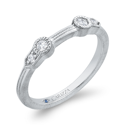 Round Diamond Wedding Band in 14K White Gold