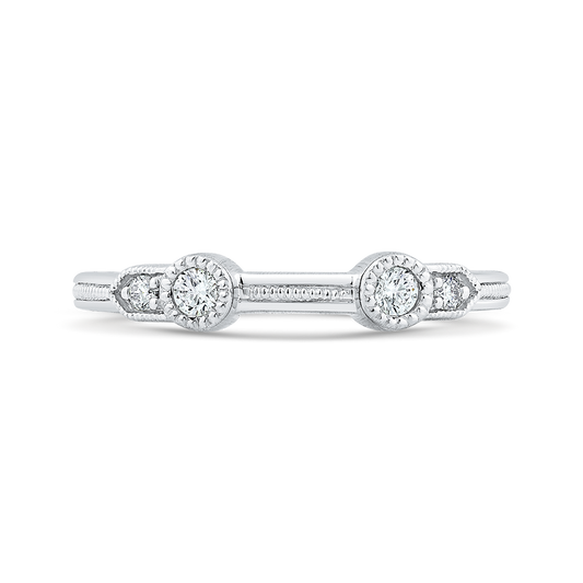 Round Diamond Wedding Band in 14K White Gold