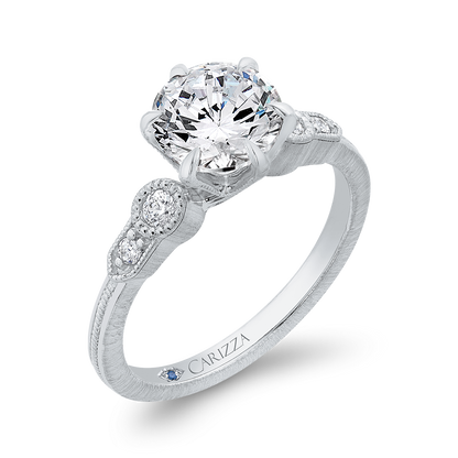 Diamond Engagement Ring in 14K White Gold (Semi-Mount)