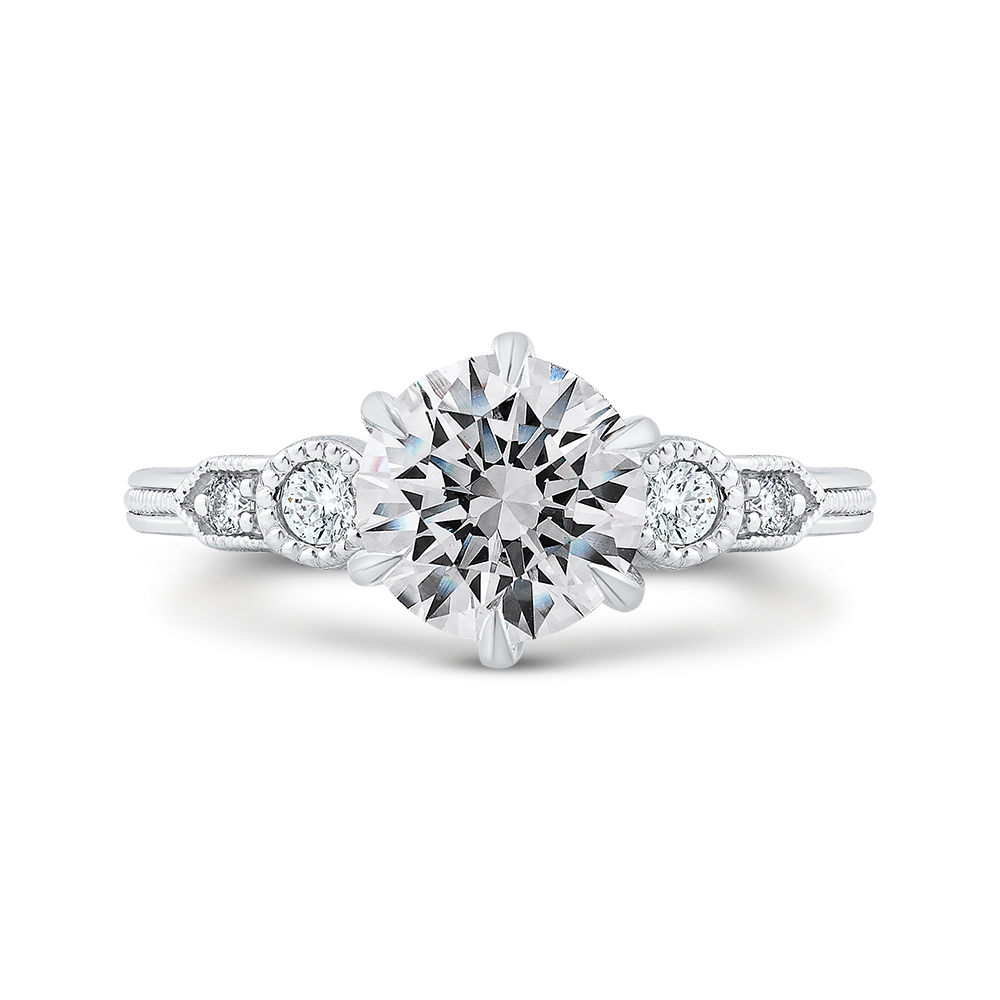 Diamond Engagement Ring in 14K White Gold (Semi-Mount)