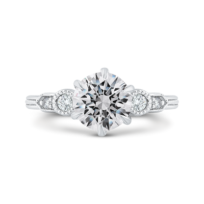 Diamond Engagement Ring in 14K White Gold (Semi-Mount)