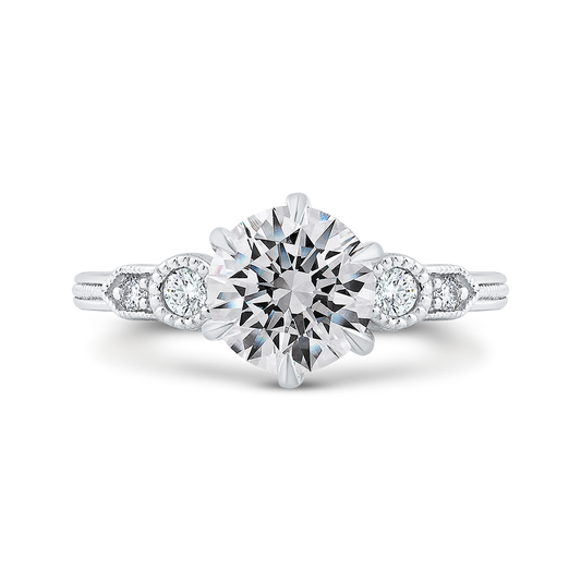 Diamond Engagement Ring in 14K White Gold (Semi-Mount)