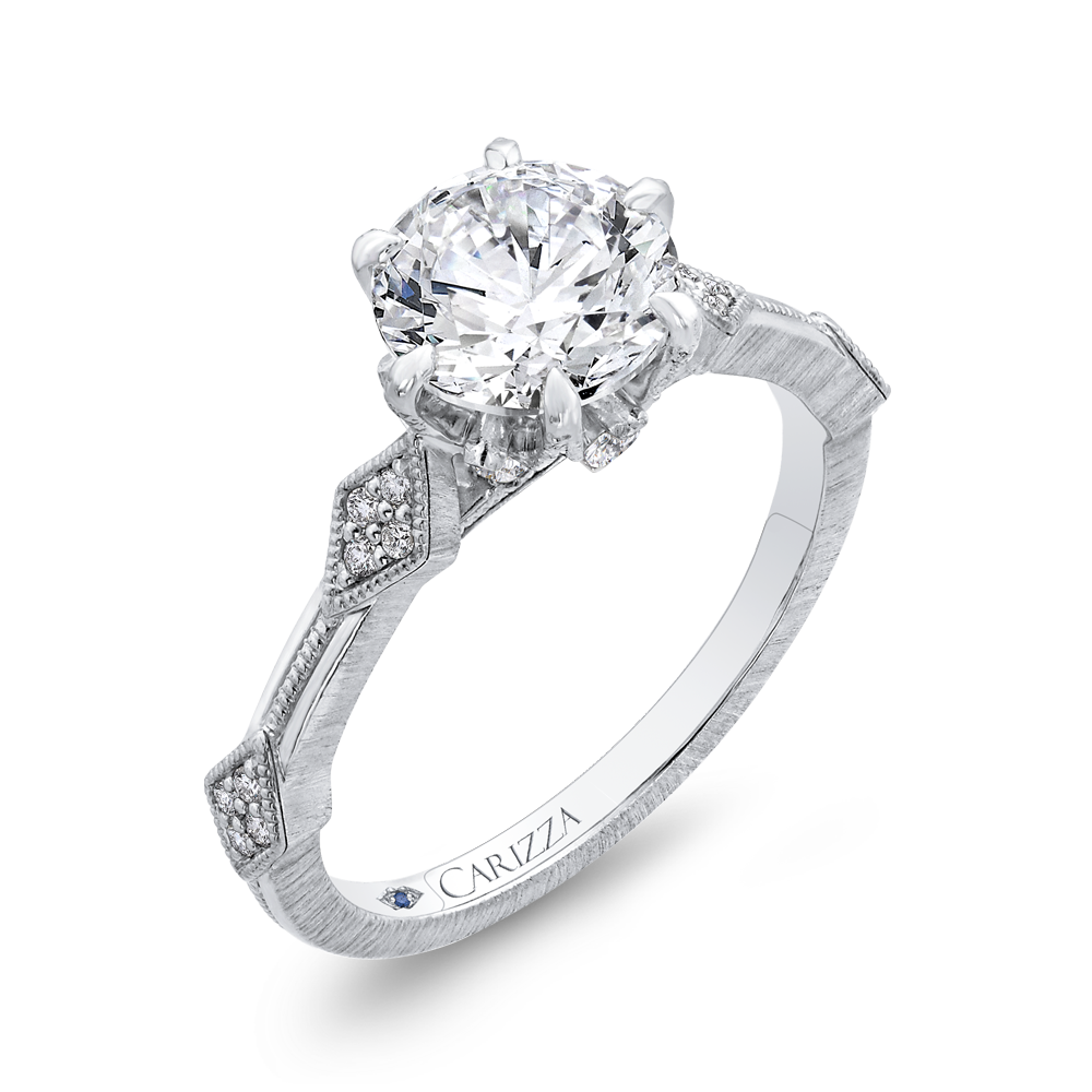 Diamond Engagement Ring in 14K White Gold (Semi-Mount)