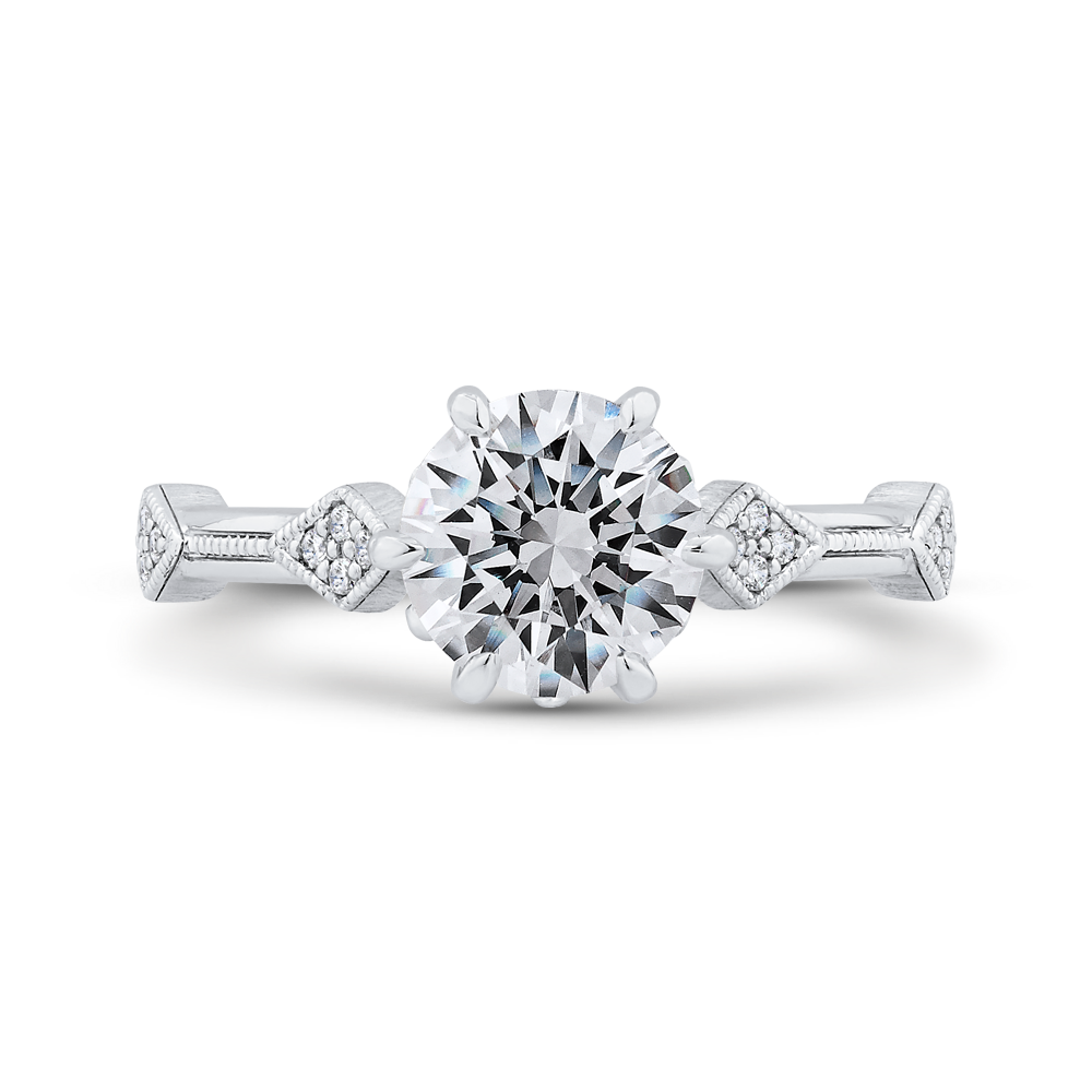 Diamond Engagement Ring in 14K White Gold (Semi-Mount)